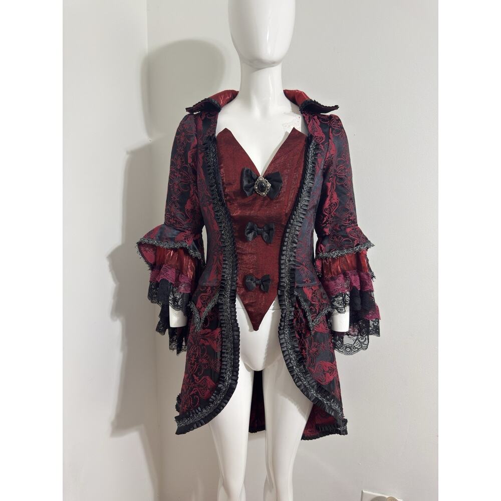 InCharacter Women Gothic Victorian Steampunk Vampire Red Black Costume Jacket M